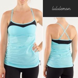 Lululemon Hot Spell Tank in Angel Blue Turquoise & Black W1A36S • 4
